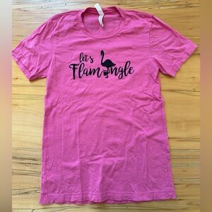Bella + Canvas Let’s Flamingle Pink T-Shirt Size Small Bachelorette Shirt